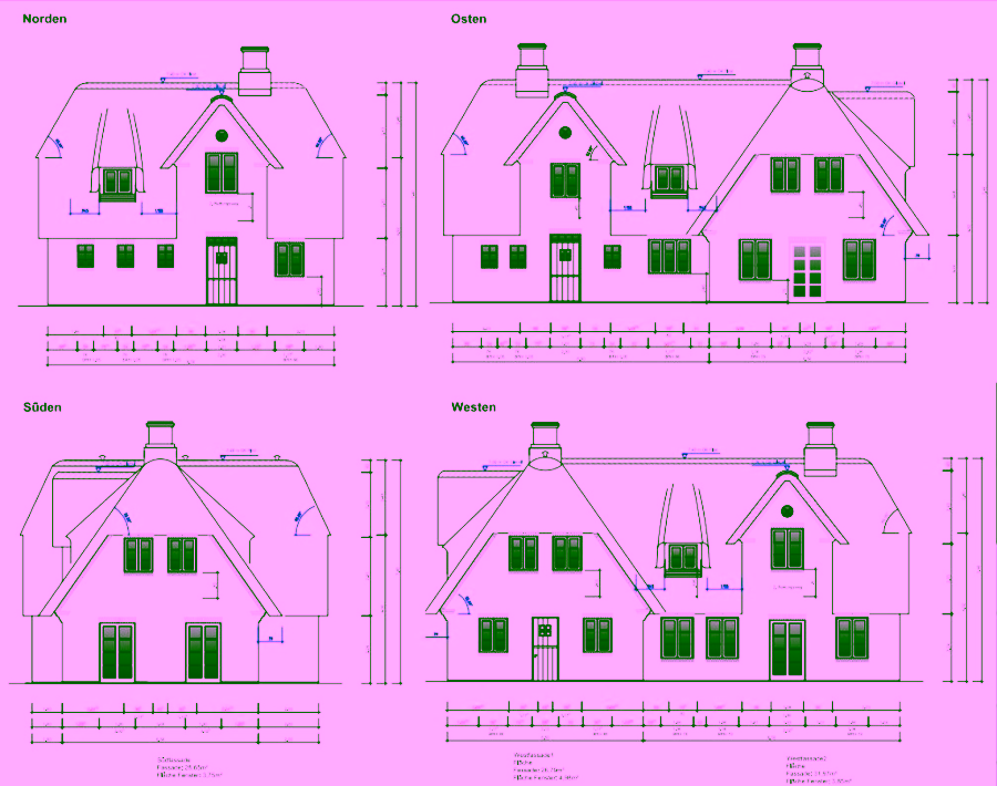 In 2019 entsteht ein Doppelhaus unter Reet in Wenningstedt in hochwertiger Bauausführung - Bild... (1414)